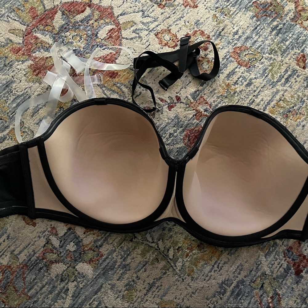 Curvy Couture Intimates Strapless Black Lace Bra 38H - Picture 3 of 6